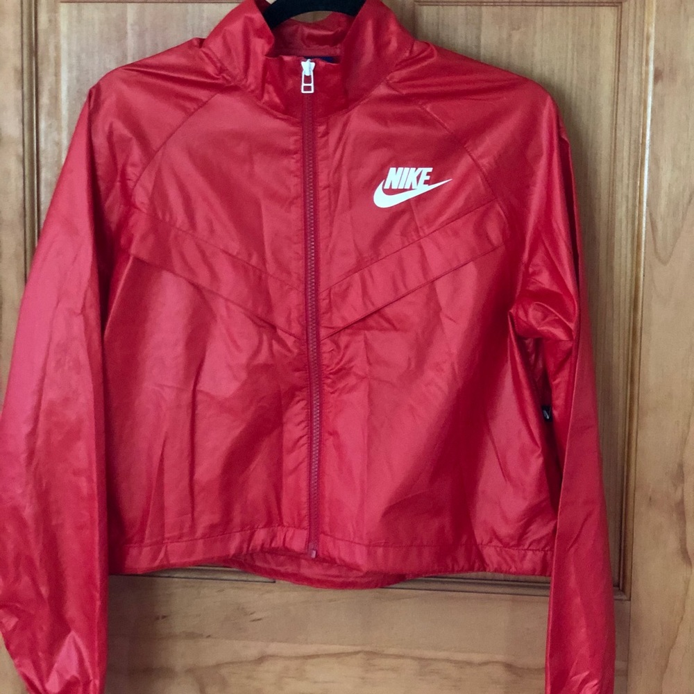 Sporty Red  Crop Bomber Jacket